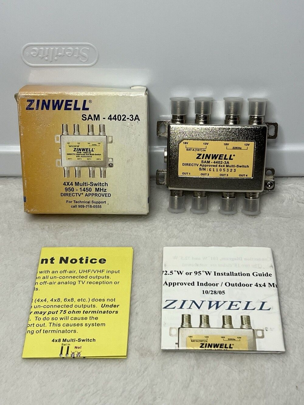 New Zinwell Sam-4402-3A 4 X 4 Multi-Switch 950-1450 MHz DirectTV